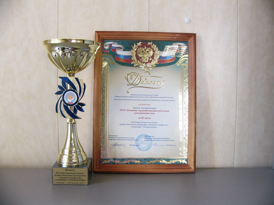 Команда МУП "РГРЭС" заняла 3 место в конкурсе «Лучший по профессии» в номинации «Электромонтер»